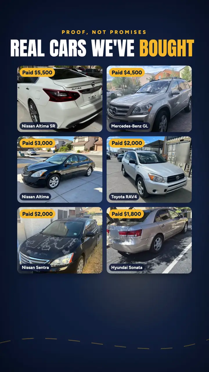 Cash For Cars Nevada intro film: real cars we've bought, with the amount paid for each
